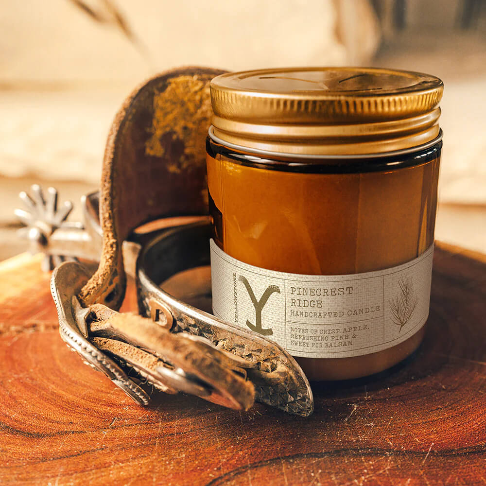 Embrace the rugged beauty of Yellowstone's Pinecrest Ridge with this captivating candle featuring notes of crisp apple, refreshing pine, and sweet fir balsam. Inspired by the hit TV show Yellowstone, this candle evokes the untamed wilderness, capturing the essence of adventure and exploration.