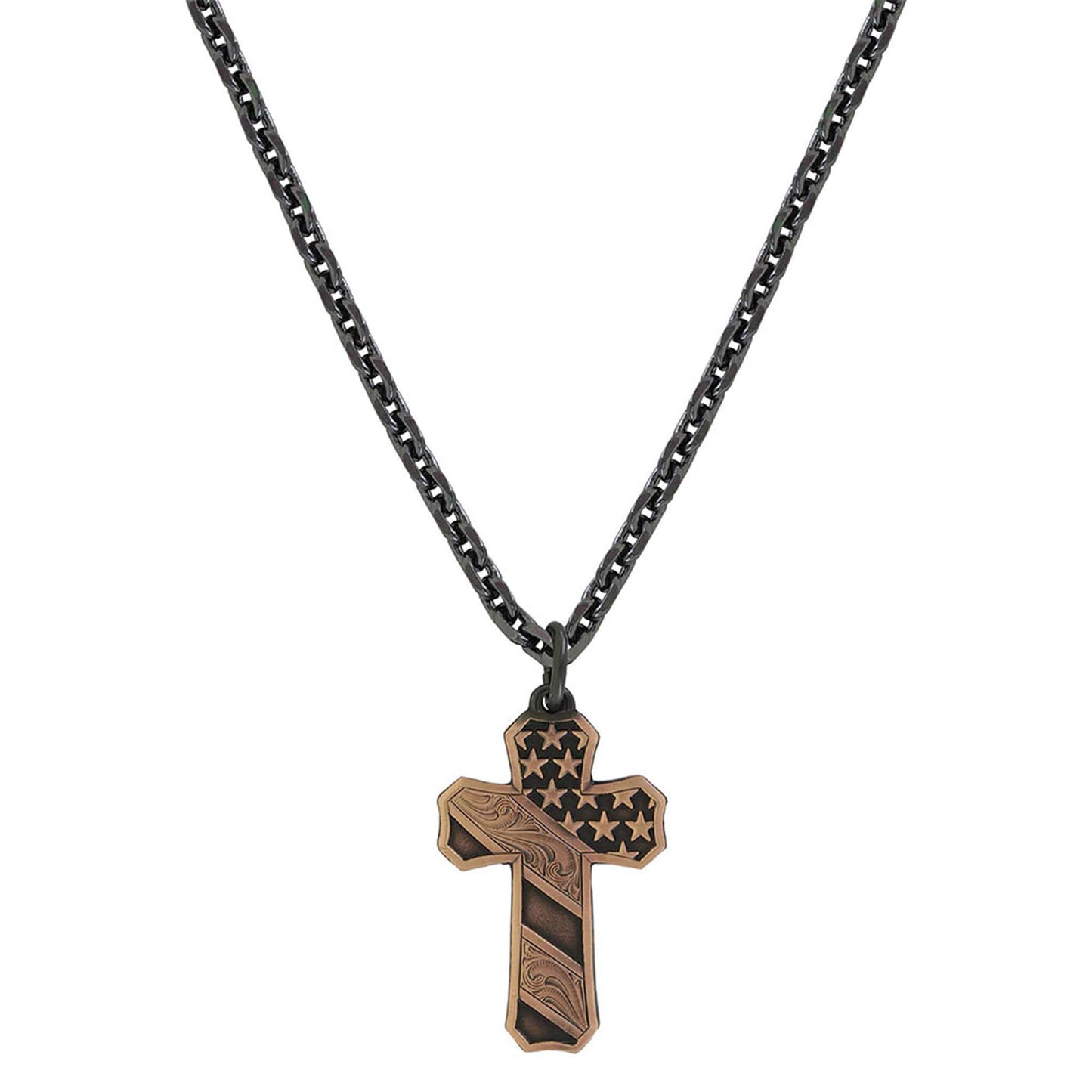 American Flag Cross Western Necklace