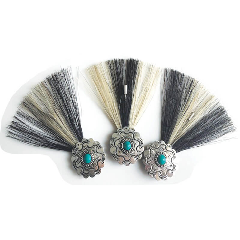 Concho Hat Pin with Horsehair