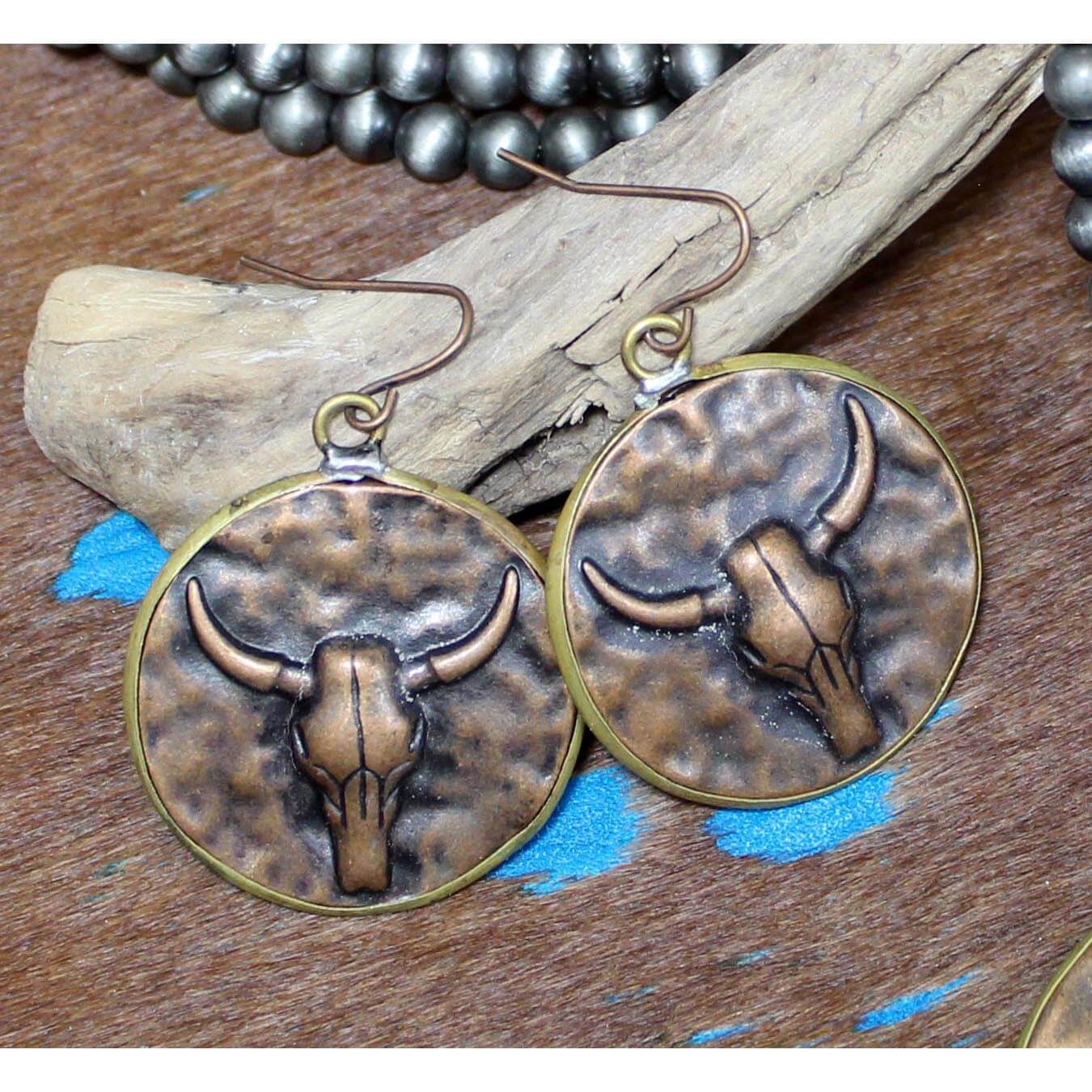 Copper Longhorn Earrings