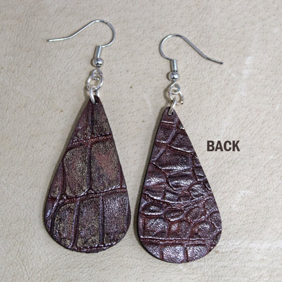 Faux Leather Croc Earrings