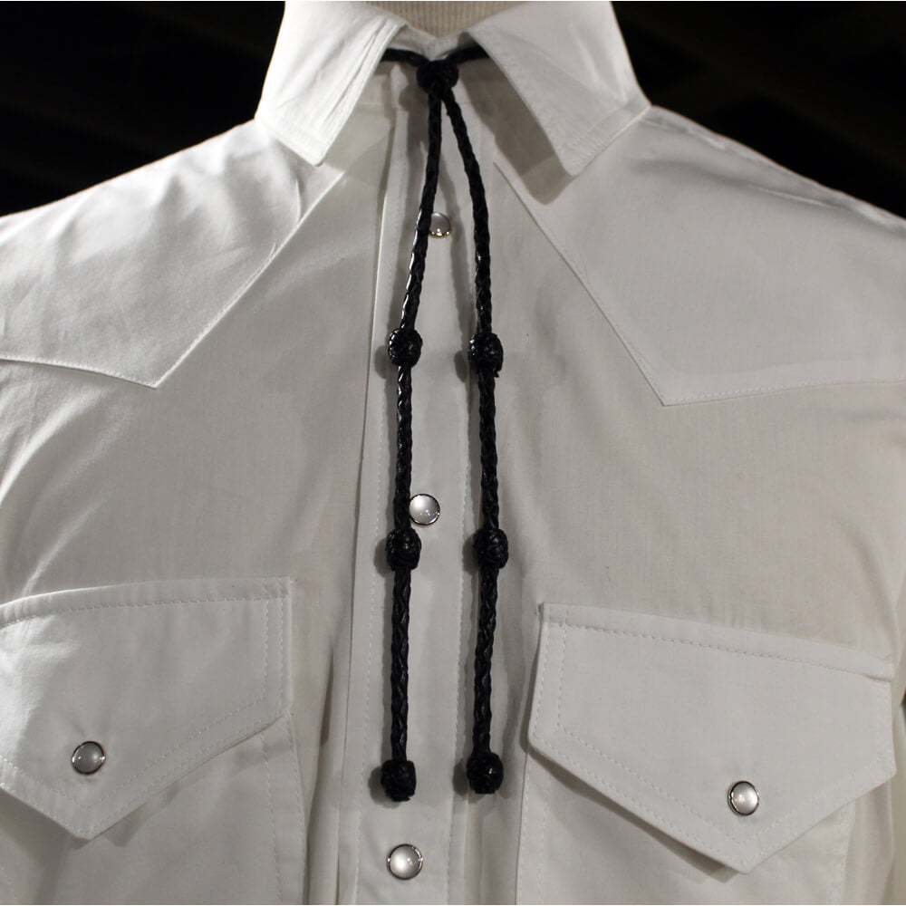 We love the look of these leather bolo ties. A simple take on the traditional bolo tie. Still dressy enough for that special even but casual in style. For men or women! Choose from Brown or Black. Measures 36" end to end. 