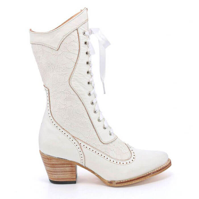 Old West Lace-up Wedding Boot