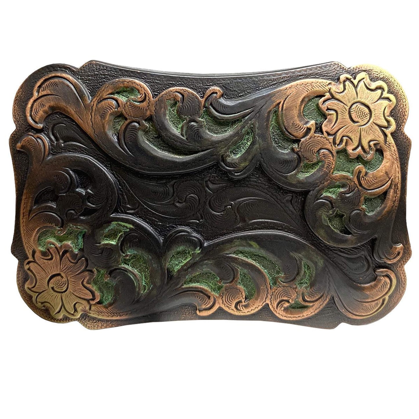 Western Engraved Floral Belt Buckle