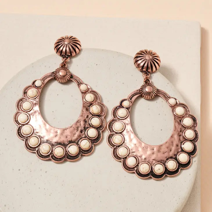 Copper Cowgirl Concho Earrings